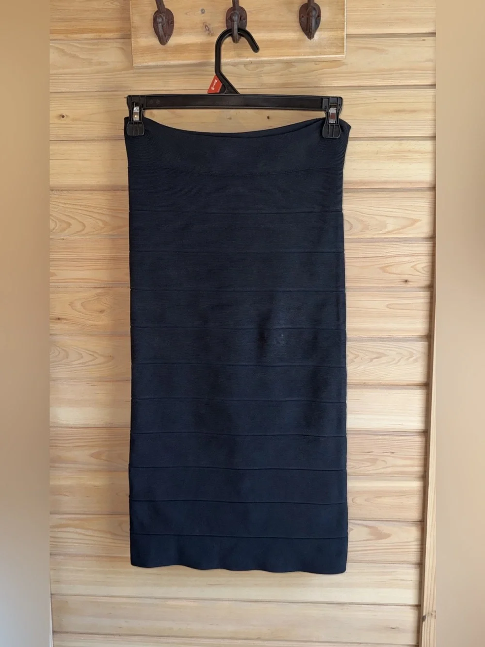 BCBGMaxAzria Black Bandage Midi Pencil Skirt